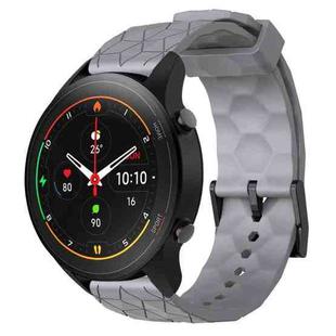 For Xiaomi MI Watch S1 Pro 22mm Football Pattern Solid Color Silicone Watch Band(Grey)