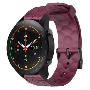 For Xiaomi MI Watch S1 Pro 22mm Football Pattern Solid Color Silicone Watch Band(Wine Red)