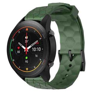 For Xiaomi MI Watch S1 Pro 22mm Football Pattern Solid Color Silicone Watch Band(Army Green)