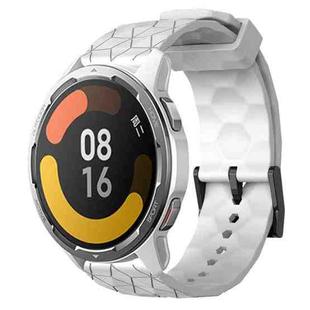 For Xiaomi MI Watch Color 2 22mm Football Pattern Solid Color Silicone Watch Band(White)