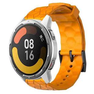 For Xiaomi MI Watch Color 2 22mm Football Pattern Solid Color Silicone Watch Band(Yellow)