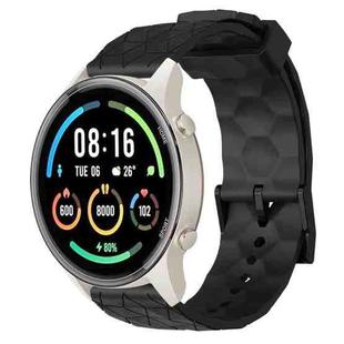 For Xiaomi MI Watch Sport 22mm Football Pattern Solid Color Silicone Watch Band(Black)