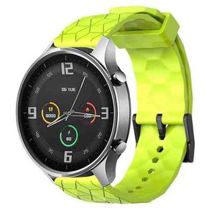 For Xiaomi MI Watch Color 22mm Football Pattern Solid Color Silicone Watch Band(Lime Green)