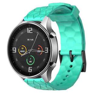 For Xiaomi MI Watch Color 22mm Football Pattern Solid Color Silicone Watch Band(Teal)