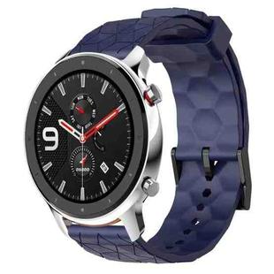 For Amazfit GTR 4 22mm Football Pattern Solid Color Silicone Watch Band(Navy Blue)