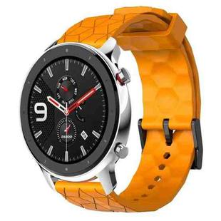 For Amazfit GTR 4 22mm Football Pattern Solid Color Silicone Watch Band(Yellow)