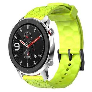 For Amazfit GTR 4 22mm Football Pattern Solid Color Silicone Watch Band(Lime Green)