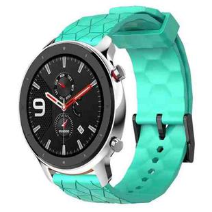 For Amazfit GTR 4 22mm Football Pattern Solid Color Silicone Watch Band(Teal)