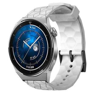 For Huawei Watch GT3 Pro 46mm 22mm Football Pattern Solid Color Silicone Watch Band(White)