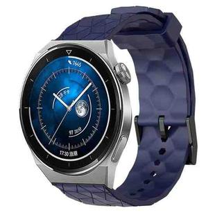 For Huawei Watch GT3 Pro 46mm 22mm Football Pattern Solid Color Silicone Watch Band(Navy Blue)