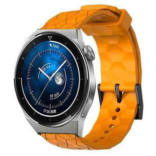 For Huawei Watch GT3 Pro 46mm 22mm Football Pattern Solid Color Silicone Watch Band(Yellow)