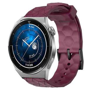 For Huawei Watch GT3 Pro 46mm 22mm Football Pattern Solid Color Silicone Watch Band(Wine Red)