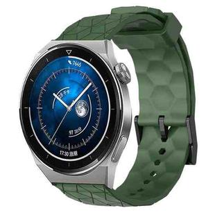 For Huawei Watch GT3 Pro 46mm 22mm Football Pattern Solid Color Silicone Watch Band(Army Green)