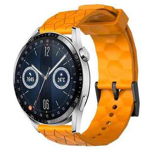 For Huawei Watch GT3 46mm 22mm Football Pattern Solid Color Silicone Watch Band(Yellow)