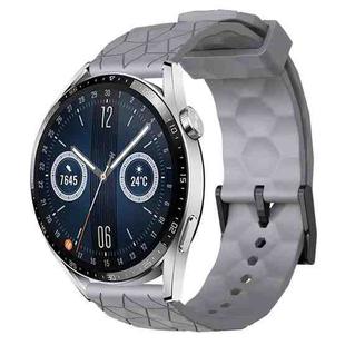 For Huawei Watch GT3 46mm 22mm Football Pattern Solid Color Silicone Watch Band(Grey)