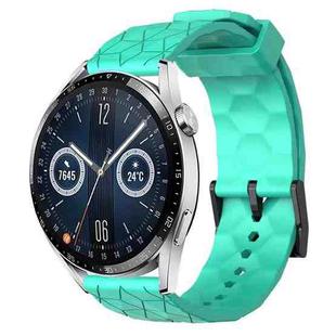 For Huawei Watch GT3 46mm 22mm Football Pattern Solid Color Silicone Watch Band(Teal)