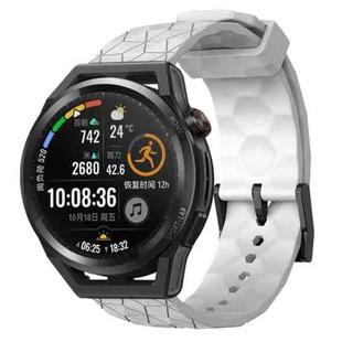 For Huawei Watch GT Runner 22mm Football Pattern Solid Color Silicone Watch Band(White)