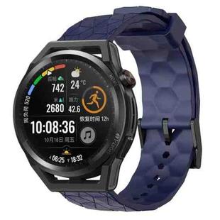 For Huawei Watch GT Runner 22mm Football Pattern Solid Color Silicone Watch Band(Navy Blue)