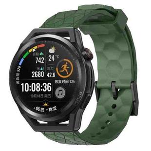 For Huawei Watch GT Runner 22mm Football Pattern Solid Color Silicone Watch Band(Army Green)