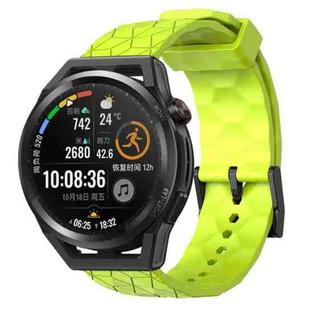For Huawei Watch GT Runner 22mm Football Pattern Solid Color Silicone Watch Band(Lime Green)