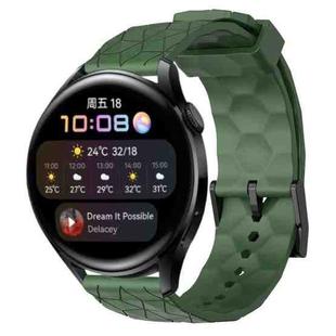 For Huawei Watch 3 22mm Football Pattern Solid Color Silicone Watch Band(Army Green)