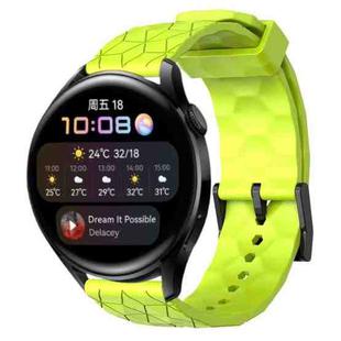 For Huawei Watch 3 22mm Football Pattern Solid Color Silicone Watch Band(Lime Green)