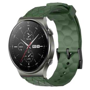 For Huawei GT2 Pro 22mm Football Pattern Solid Color Silicone Watch Band(Army Green)