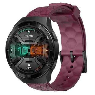 For Huawei Watch GT 2E 22mm Football Pattern Solid Color Silicone Watch Band(Wine Red)