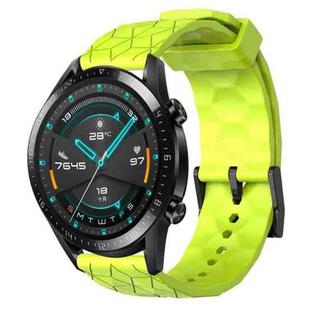 For Huawei GT2 46mm 22mm Football Pattern Solid Color Silicone Watch Band(Lime Green)