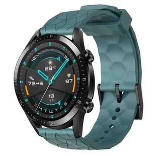 For Huawei GT2 46mm 22mm Football Pattern Solid Color Silicone Watch Band(Rock Cyan)