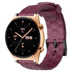 For Honor Watch GS 3 22mm Football Pattern Solid Color Silicone Watch Band(Wine Red)