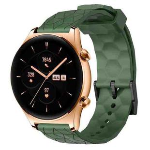 For Honor Watch GS 3 22mm Football Pattern Solid Color Silicone Watch Band(Army Green)