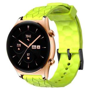 For Honor Watch GS 3 22mm Football Pattern Solid Color Silicone Watch Band(Lime Green)