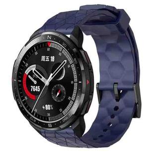 For Honor Watch GS Pro 22mm Football Pattern Solid Color Silicone Watch Band(Navy Blue)