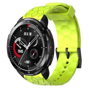 For Honor Watch GS Pro 22mm Football Pattern Solid Color Silicone Watch Band(Lime Green)