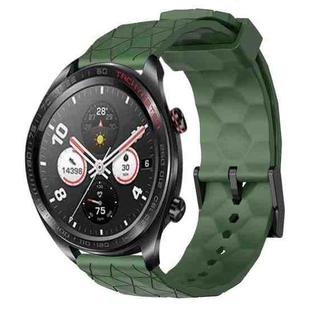 For Honor Watch Dream 22mm Football Pattern Solid Color Silicone Watch Band(Army Green)