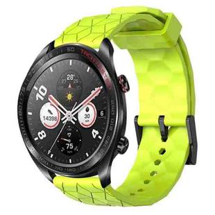 For Honor Watch Dream 22mm Football Pattern Solid Color Silicone Watch Band(Lime Green)