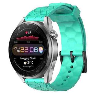 For Huawei Watch 3 Pro New 22mm Football Pattern Solid Color Silicone Watch Band(Teal)