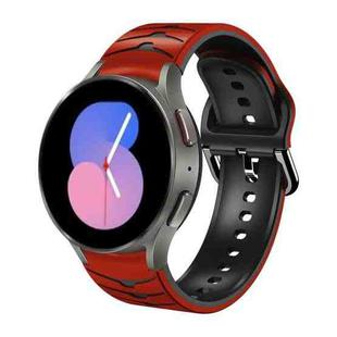 For Samsung Galaxy Watch 5 40mm Curved Texture Silicone Watch Band(Red+Black)