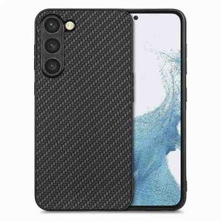 For Samsung Galaxy S23 5G Carbon Fiber Texture Leather Back Cover Phone Case(Black)