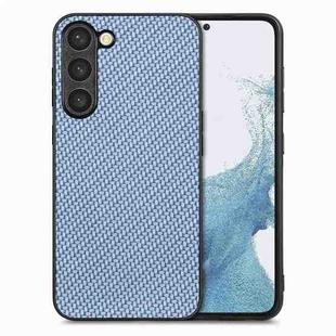 For Samsung Galaxy S23+ 5G Carbon Fiber Texture Leather Back Cover Phone Case(Blue)