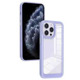 For iPhone 11 Pro Max Solid Solor TPU Space Acrylic Phone Case(Purple)