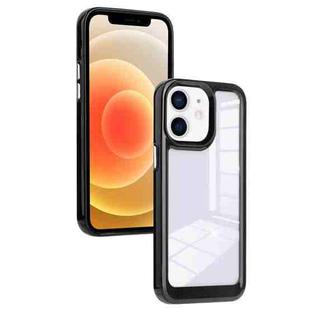 For iPhone 12 Solid Solor TPU Space Acrylic Phone Case(Black)