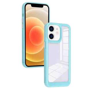 For iPhone 12 Solid Solor TPU Space Acrylic Phone Case(Blue)