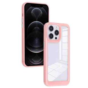 For iPhone 12 Pro Solid Solor TPU Space Acrylic Phone Case(Pink)