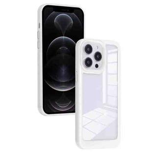 For iPhone 12 Pro Solid Solor TPU Space Acrylic Phone Case(White)