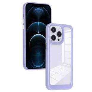 For iPhone 12 Pro Max Solid Solor TPU Space Acrylic Phone Case(Purple)