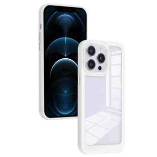 For iPhone 12 Pro Max Solid Solor TPU Space Acrylic Phone Case(White)