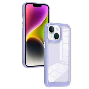 For iPhone 14 Solid Solor TPU Space Acrylic Phone Case(Purple)