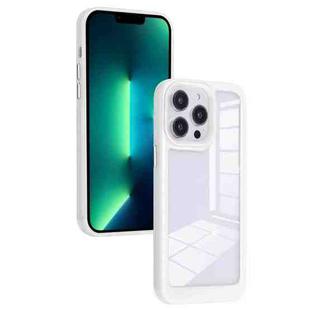 For iPhone 13 Pro Max Solid Solor TPU Space Acrylic Phone Case(White)